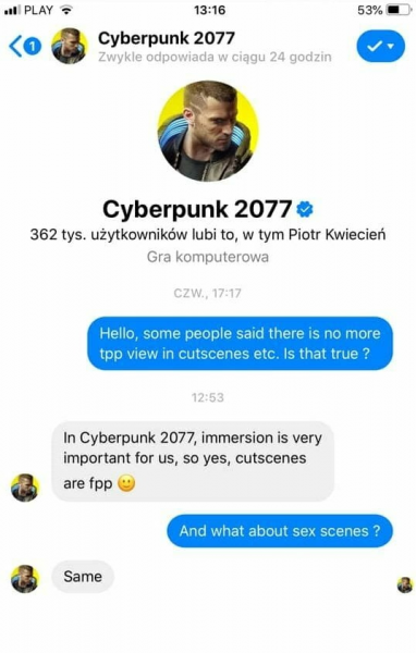 Cyberpunk 2077 - В игре не будет кат-сцен от третьего лица